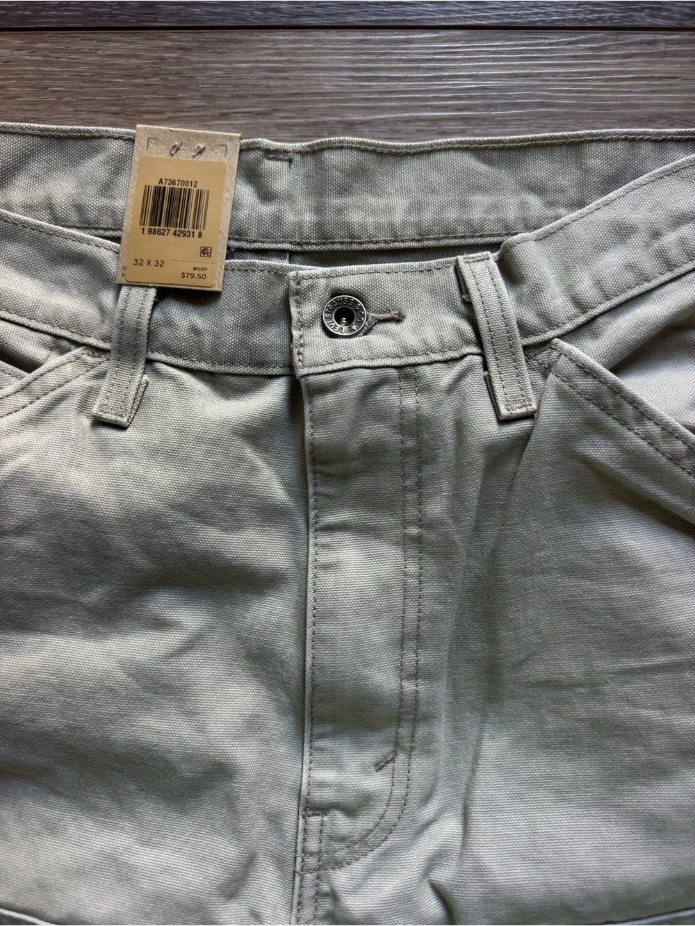 Levi's 568 Loose Carpenter Double Knee Pants Gray Men's  (32x32) NWT